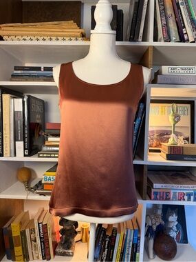 Gianfranco Ferre Satin Sleeveless Top — Burnt Copper